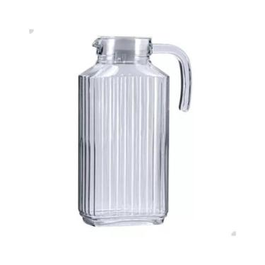 Imagem de Jarra De Vidro Com Tampa Alça Transparente Suco Agua Bebidas 1.8L - CL