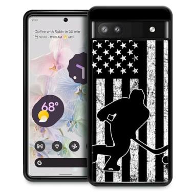 Imagem de CARLOCA Compatível com capa do Google Pixel 7A, estampa patriótica de hóquei com bandeira americana para Google Pixel 7A, capas ultra proteção à prova de choque de silicone macio TPU antiderrapante