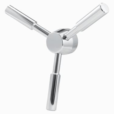 Imagem de WAH LIN PARTS Alça de substituição segura para arma de 3 raios, alça resistente de liga cromada para cofre, cofre de arma, portas de cofre, cofres à prova de fogo e portas de cofre