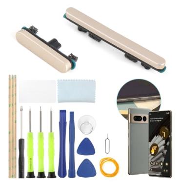 Imagem de Botão de volume de energia para Google Pixel 7 Pro botão liga/desliga botão de substituição botões laterais acessórios peças de reparo (dourado)