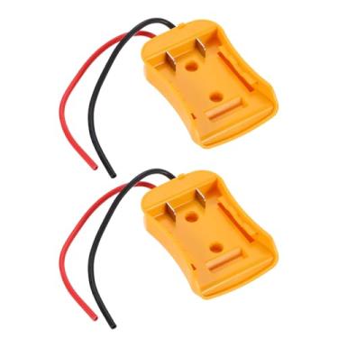 Imagem de HARFINGTON Conversor de adaptador de bateria para bateria de 20V DIY Rc Car Truck, kit de conversão de bateria com fio 12AWG, conector de chicote de fios, 2 peças, amarelo