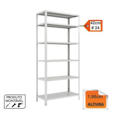 Imagem de Estante de Aço com 06 Bandejas 42 cm (24/18) - 1,98x0,92x0,42m - W3 - 
