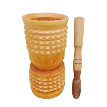 Imagem de Pilão De Madeira Envernizado 45cm Fino Acabamento + Socador - JTA MULT