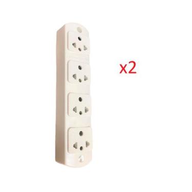 Imagem de Kit 2 Extensão Elétrica Global 4 Tomadas Universal 2 metros - Fini