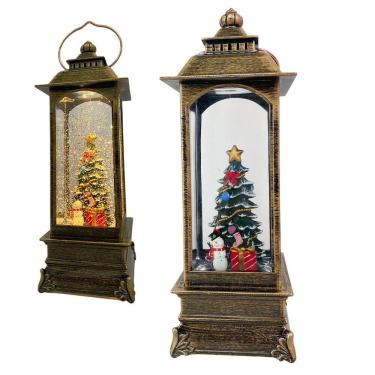 Imagem de Luminaria Natal Natalino Globo de Neve Musical Lamparina Arvore Boneco de Neve Festa Fim de Ano Decoraçao Casa Trabalho Evento Mesa Estante