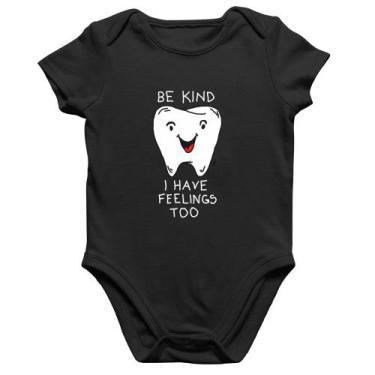 Imagem de Body Bebê Algodão Be Kind I have feelings too - Foca na Moda, Preto, G