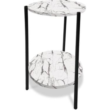 Imagem de Mesa Mesinha De Canto Redonda Decoração Qatar Industrial Preto - Genus