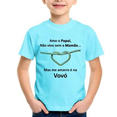 Imagem de Camiseta Infantil Amo o Papai, Não vivo sem a Mamãe mas me amarro na V