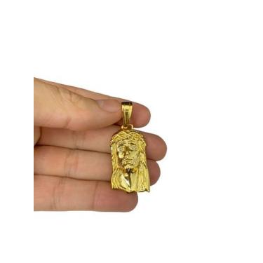 Imagem de Pingente rosto de cristo p - banhado a ouro 18k - ToJoia18k