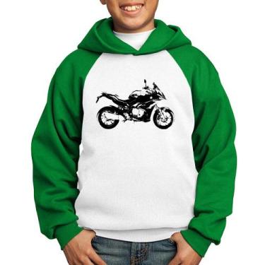 Imagem de Moletom Infantil Moto S 1000 XR Art - Foca na Moda, Branco, Verde, 6