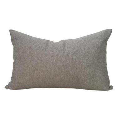 Imagem de Almofada em Linho Tramado Cinza & Offwhite Retangular - Cazachic, Comp