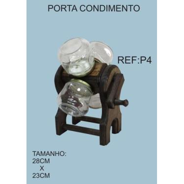 Imagem de Porta Condimentos De Mesa Em Madeira  - Gesso piva
