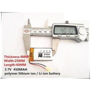 Imagem de Bateria 402540  3,7v 450mah Com 2 Fios 4mm X 25mm X 40mm - KMIG