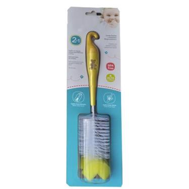 Imagem de Escova plástica para limpeza de mamadeiras - Genial, Amarelo