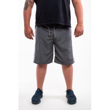 Imagem de Bermuda Tactel Plus Size Short Masculino Bolso Traseiro  - Ben20, Cinz