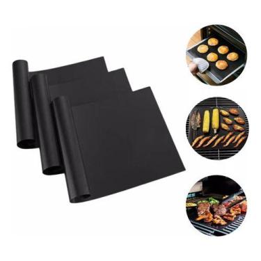 Imagem de Manta Para Churrasqueira Antiaderente Teflon Esteira 3x Pcs - Kadê