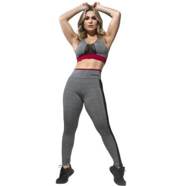 Imagem de Conjunto Fitness Legging E Top Com Detalhe Em Tela Academia - WarFit, 
