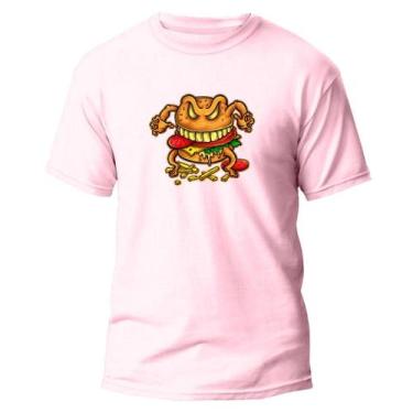 Imagem de Camiseta Algodão Premium Estampa Digital Sapo Faminto - NoBrand, Rosa,