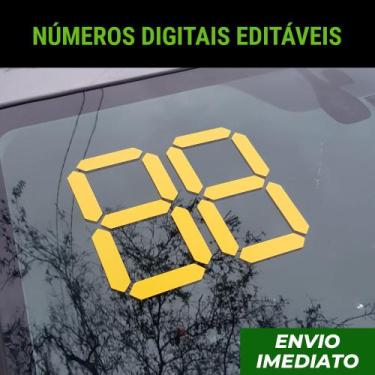 Imagem de 10 Pares de Adesivos - Ano de Fabricação de Carro - Amarelo - Grande -