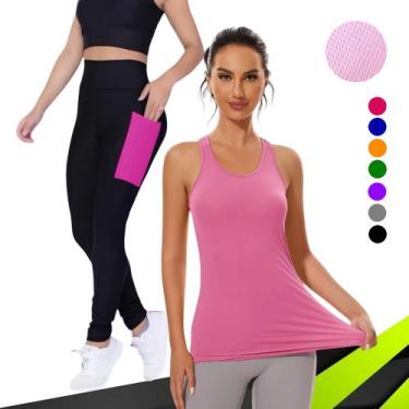 Imagem de Camiseta REGATA DRY FIT Tecido Furadinho + CALÇA leg LEGGING BOLSOS Co