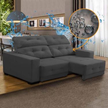 Imagem de Sofá Impermeável Retrátil Compact Reclinável 210 Cm D26 Suede Cinza de