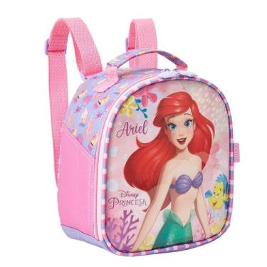 Imagem de Lancheira Escolar Ariel Pequena Sereia Bolsa Térmica Infantil - Xeryus