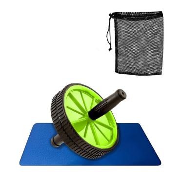 Imagem de Kit Roda Abdominal Dupla Gold Sports Action Tapete de Eva e Sacola Transporte-Unissex