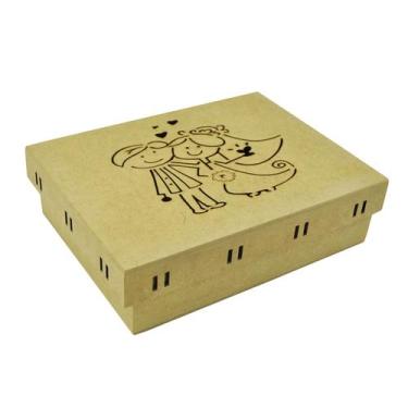 Imagem de Caixa Noivos Traçado Passa Fita 25x25x10 Mdf Madeira - ATACADÃO DO ART