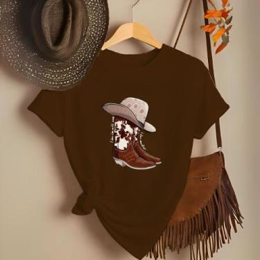 Imagem de Camiseta Feminina Country Look Country T-shirt Roça Agro Rodeio Boiade