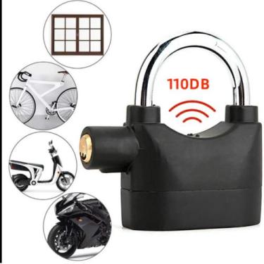 Imagem de Cadeado Tranca Alarme Bloqueio Universal Anti-roubo Bicicleta Moto Por