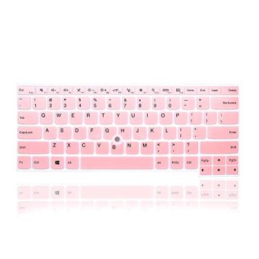 Imagem de MMDW Capa de teclado para Lenovo ThinkPad L390 L460 L470 L480 35.6 cm, Thinkpad T460(s) T470(s) T480(s) T490/S T495(S), ThinkPad 35.6 cm E480 E485 E490 E475 E470 E470c, ThinkPad P1 Gen 2, rosa claro
