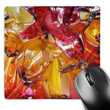 Imagem de 3dRose Mouse pad LLC 20 x 20 x 0,65 cm, vidro vermelho/laranja/amarelo (mp_44921_1)
