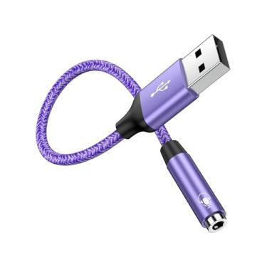 Imagem de Adaptador de áudio USB para conector de 3,5 mm, cabo USB para auxiliar placa de som estéreo externa, USB macho para fone de ouvido TRRS fêmea de 3,5 mm para PS4/PS5/fone de ouvido/Mac/Linux/Laptop