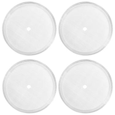 Imagem de ACKLLR Pacote com 4 filtros de filtro de reposição de prensa francesa, filtros de malha de aço inoxidável reutilizáveis para máquinas de café universal 1000 ml / 34 oz / 8 xícaras de prensa francesa