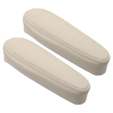Imagem de FZJDSD 2 peças de capa de apoio de braço de couro caramelo neutro claro 522 compatível com Chevy Tahoe Suburban GMC Yukon Cadillac Escalade 1999 2000 2001 2002 2003 2004 2005 2006