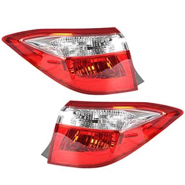 Imagem de waltyotur Um par de luzes traseiras de lente clara para motorista + luz traseira do passageiro vermelha de substituição para Toyota Corolla 815600275 2014-2016