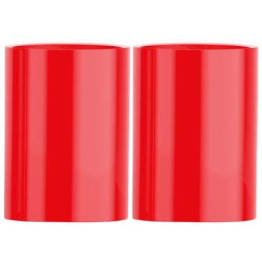 Imagem de Kit 2 Vasos Vitrificado Fibra De Vidro Milão P 50cm Vietnamita Luxo (Vermelho)