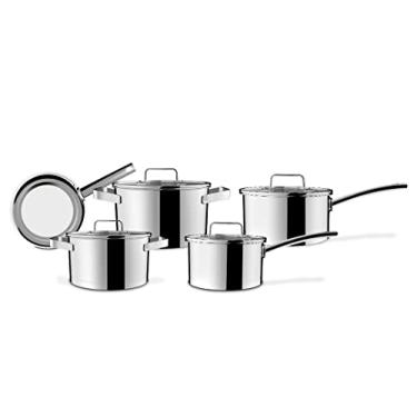 Imagem de Jogo de Panelas 5 peças Palazzo, Fundo Triplo, Brinox, Aço Inox
