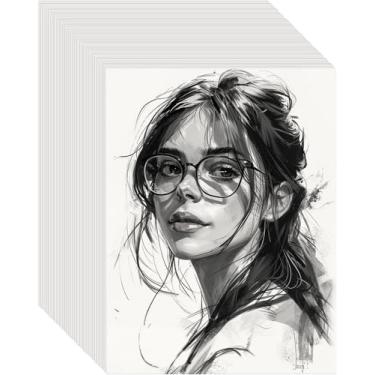 Imagem de 180 folhas de papel de esboço, 23 x 30 cm, sem ácido, artística, cavalete de desenho, pintura, escrever, esboçar, livro, papel a granel, artigos essenciais de estudo, faculdade, escritório, material
