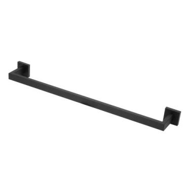 Imagem de Porta Toalha Banho Barra Quadrado Preto/Black 100% Metal - Modelar