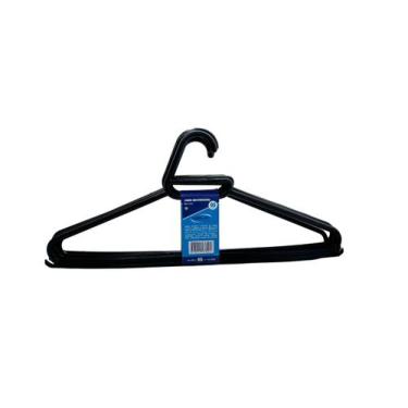 Imagem de Cabides Kit 10 Unidades Adulto Preto Organizador - Trioplast