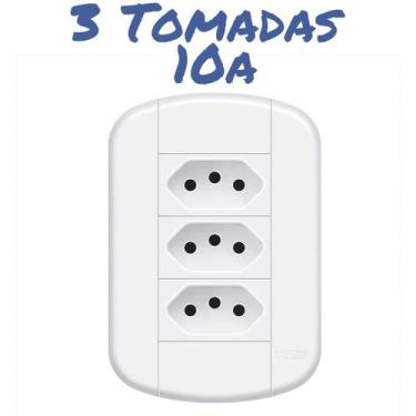 Imagem de Tomada Tripla 2p+ T 20a/250v - 10a/250v Fame - - 3 Tomadas 2p+t 20a