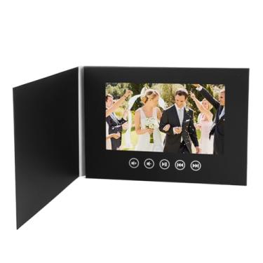 Imagem de Cartão de Felicitações de Vídeo, Brochura de Vídeo de 128 MB para Publicidade No Casamento de Natal de Aniversário, Crie um Presente de Cartão Digital Com Suas Memórias, Preto (7