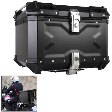 Imagem de Caixa superior de alumínio para porta-malas de motocicleta resistente, caixa traseira de motocicleta 45L 55L 65L 80L 100L Caixa superior de scooter durável para capacete de loja Bagagem gran