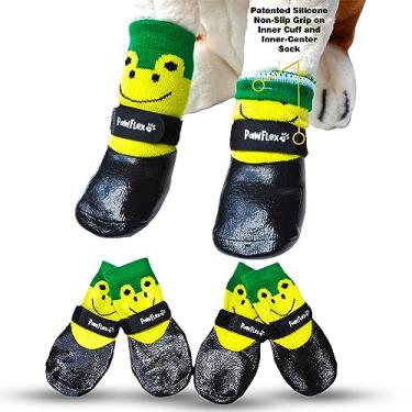 Imagem de PawFlex Meias Impermeáveis Para Cães Com Imersão Dupla, Botinhas Confortáveis Para Cães Pawz Soft Indoor/Outdoor Com Fundo Emborrachado | Punho De Silicone Antiderrapante No Punho Interno Para Não T