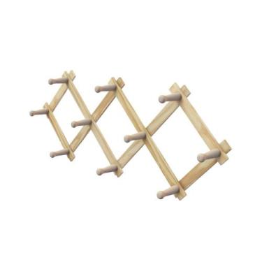 Imagem de Cabide Sanfonado de Parede em Madeira Pinus - Stolf, 10 Pinos