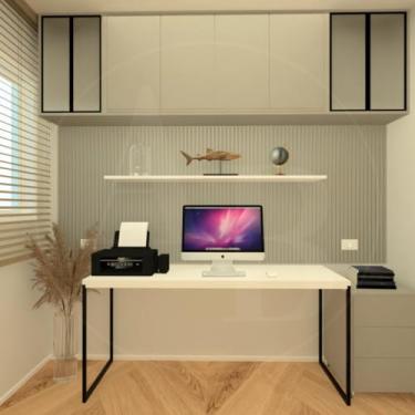 Imagem de Mesa De Computador Reforçada P/ 2 Pessoas Industrial Madeira Mdf Reforçada e Ferro Para Escritório Home Office 120x60 (Branco)