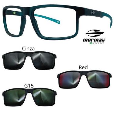 Imagem de Oculos Mormaii Swap 5 6127 K04 Verde Fosco Com 3 Clipons, Cinza, G15, 