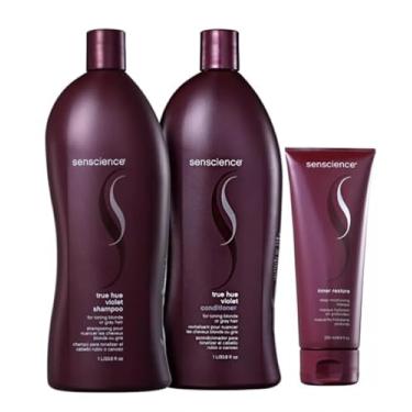 Imagem de Senscience True Hue Violet Shampoo+Condicionador 1L+Mascara Inner Restore Deep Moisturizing 200ml