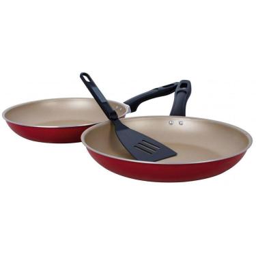 Imagem de Kit Frigideira Francesa Enjoy Vermelha Com Espátula Alegrete